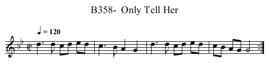 B358-  Only Tell Her - staff notation