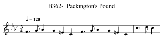 B362-  Packington's Pound - staff notation