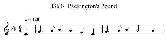 B363-  Packington's Pound - staff notation