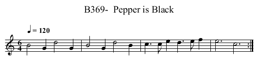 B369-  Pepper is Black - staff notation