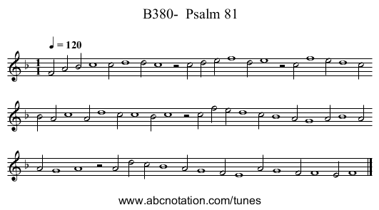 B380- Psalm 81 - staff notation