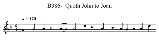 B386-  Quoth John to Joan - staff notation
