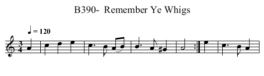 B390-  Remember Ye Whigs - staff notation