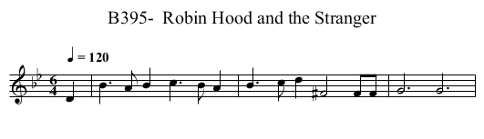 B395-  Robin Hood and the Stranger - staff notation
