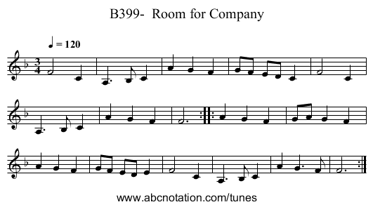 B399-  Room for Company - staff notation