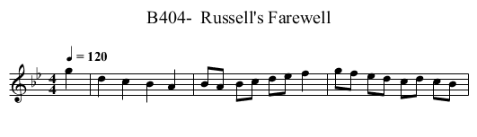 B404-  Russell's Farewell - staff notation