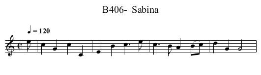 B406-  Sabina - staff notation