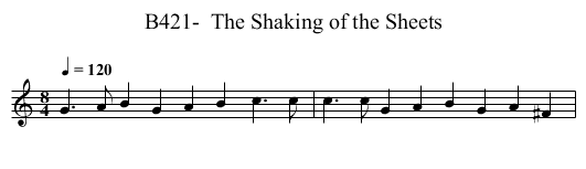 B421-  The Shaking of the Sheets - staff notation