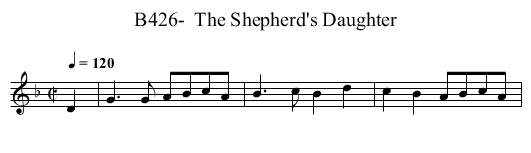 B426-  The Shepherd's Daughter - staff notation