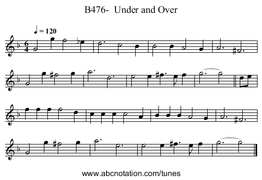 B476- Under and Over - staff notation