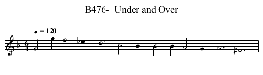 B476-  Under and Over - staff notation