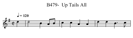 B479-  Up Tails All - staff notation