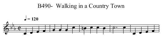 B490-  Walking in a Country Town - staff notation