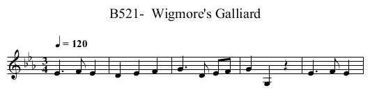 B521-  Wigmore's Galliard - staff notation
