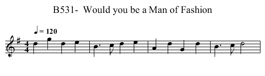 B531-  Would you be a Man of Fashion - staff notation