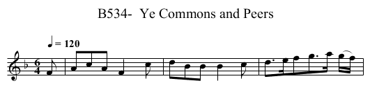 B534-  Ye Commons and Peers - staff notation