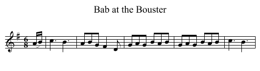 Bab at the Bouster - staff notation