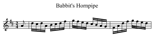 Babbit's Hornpipe - staff notation