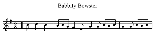 Babbity Bowster - staff notation