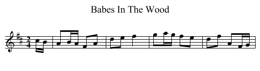 Babes In The Wood - staff notation