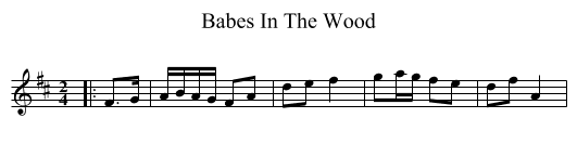 Babes In The Wood - staff notation