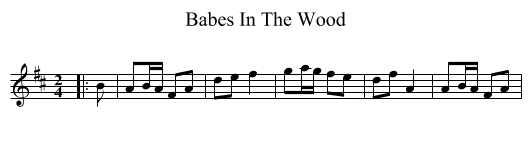 Babes In The Wood - staff notation
