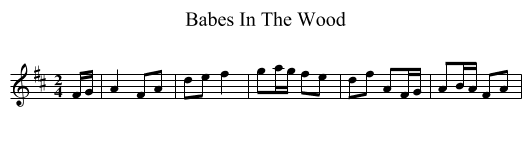 Babes In The Wood - staff notation