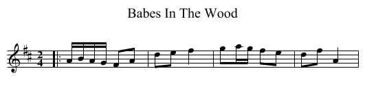 Babes In The Wood - staff notation