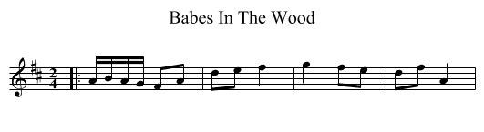 Babes In The Wood - staff notation
