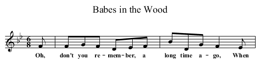 Babes in the Wood - staff notation