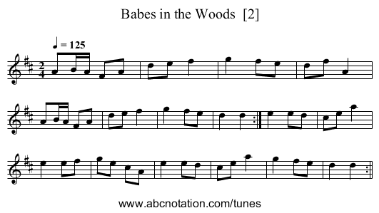 Babes in the Woods  [2] - staff notation