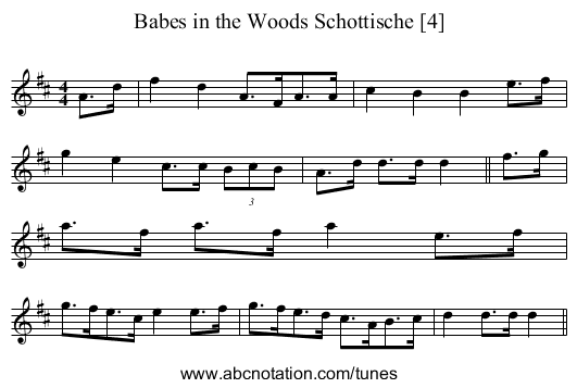 Babes in the Woods Schottische [4] - staff notation