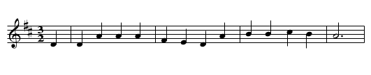 Babes in the Woods - staff notation