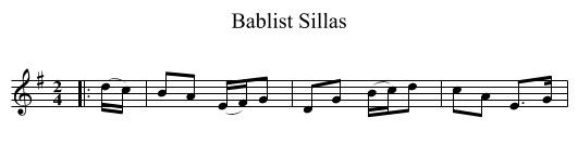 Bablist Sillas - staff notation