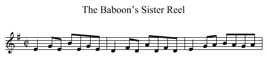 Baboon’s Sister Reel, The - staff notation