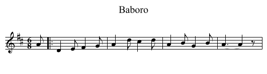 Baboro - staff notation