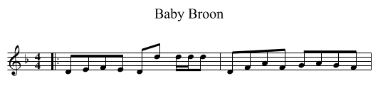 Baby Broon - staff notation