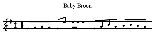 Baby Broon - staff notation