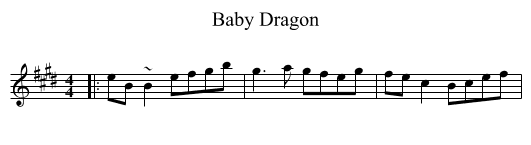 Baby Dragon - staff notation