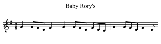 Baby Rory's - staff notation