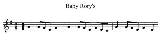 Baby Rory's - staff notation