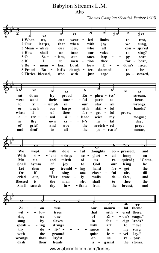 Babylon Streams L.M. - staff notation