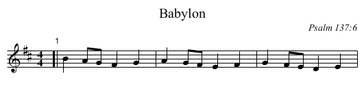 Babylon - staff notation