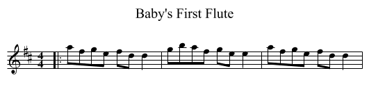 Baby's First Flute - staff notation