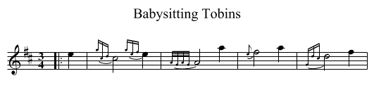 Babysitting Tobins - staff notation