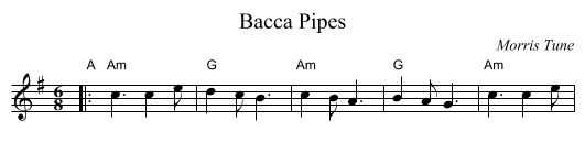 Bacca Pipes - staff notation