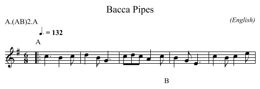 Bacca Pipes - staff notation