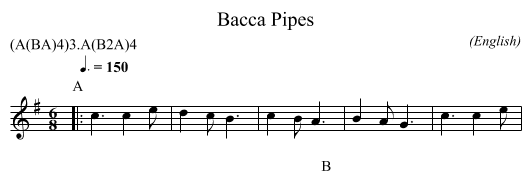 Bacca Pipes - staff notation