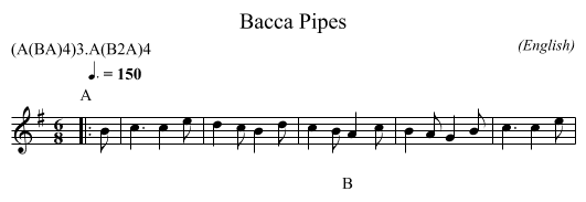 Bacca Pipes - staff notation