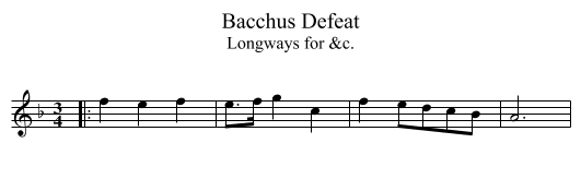 Bacchus Defeat - staff notation